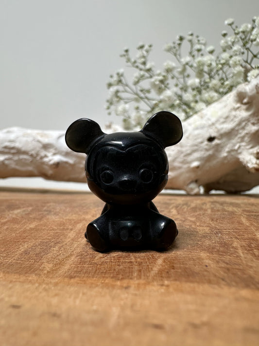 Mickey Mouse zwarte obsidiaan