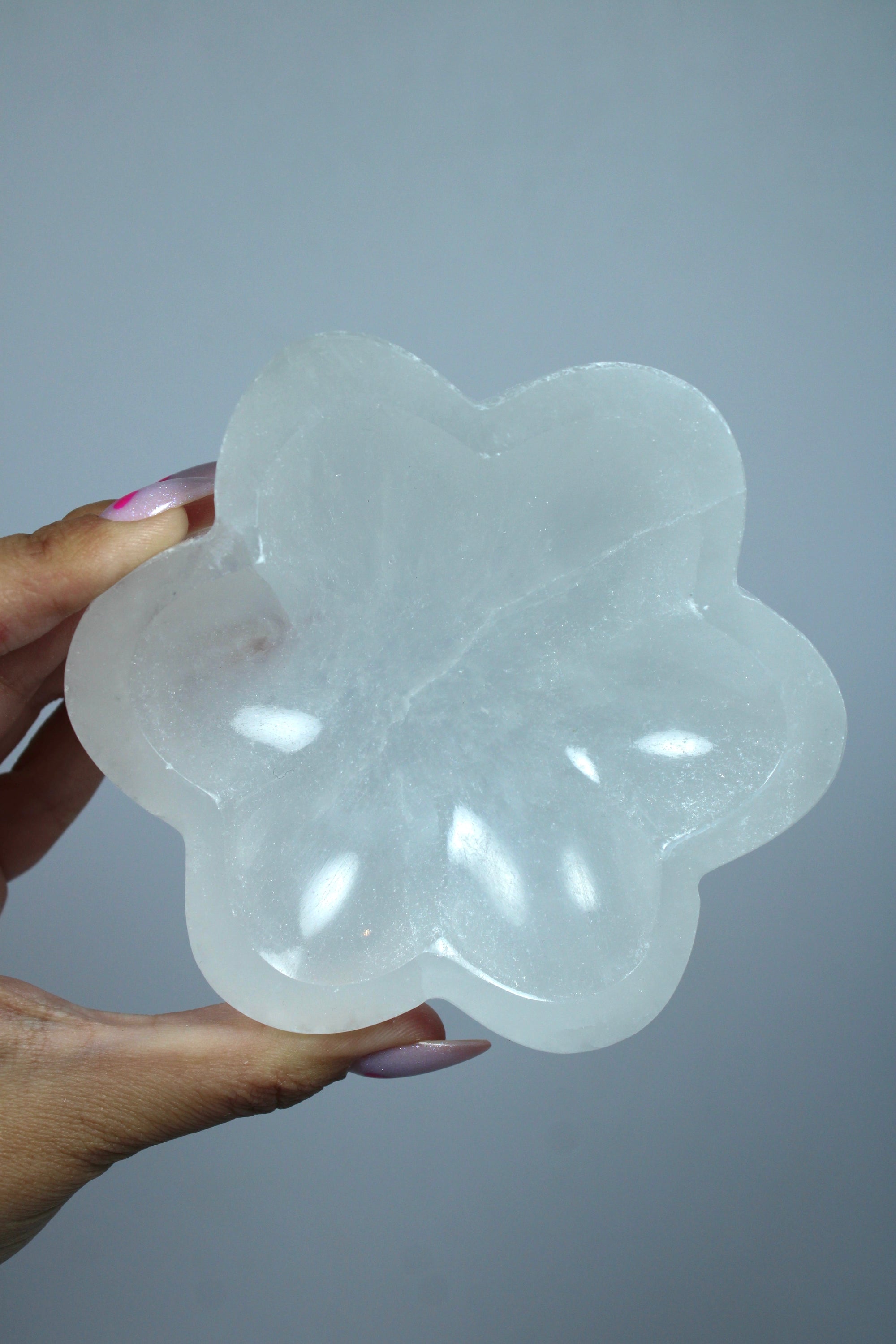 Selenite charging bowl flower