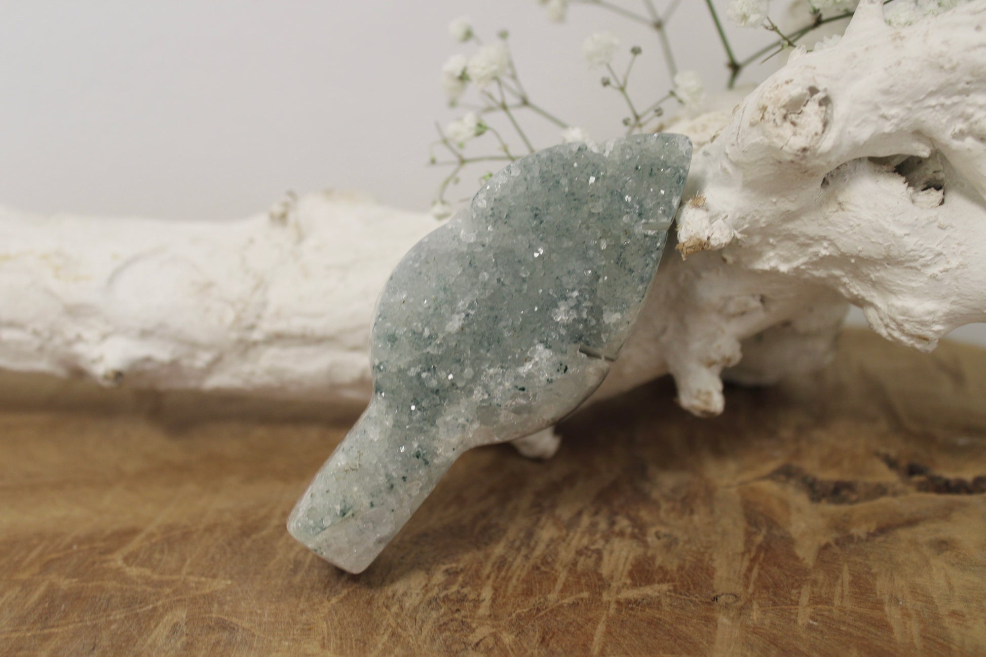 Regenboog amethist felgroen blaadje - Gemstone Dreams