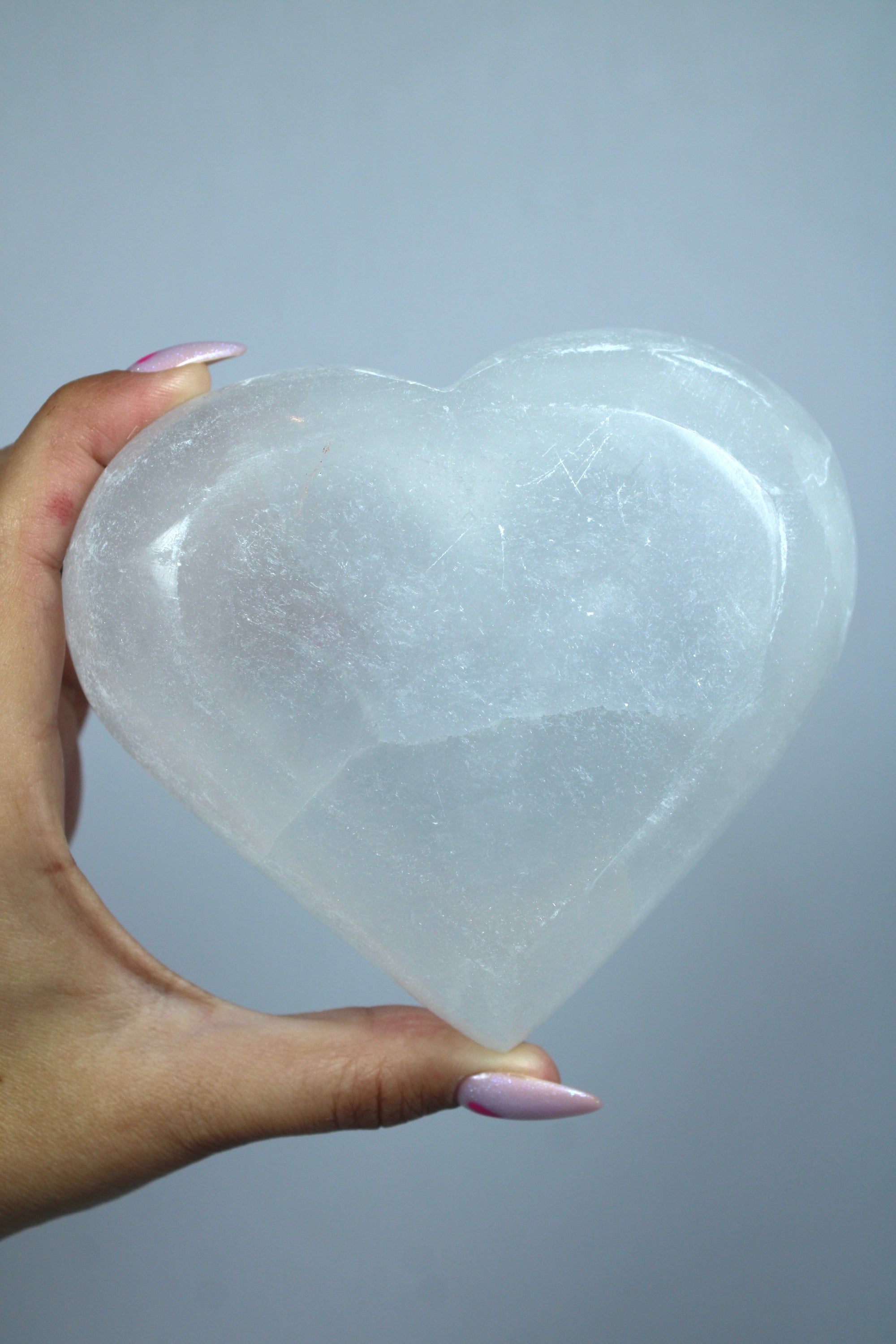 Selenite charging bowl heart