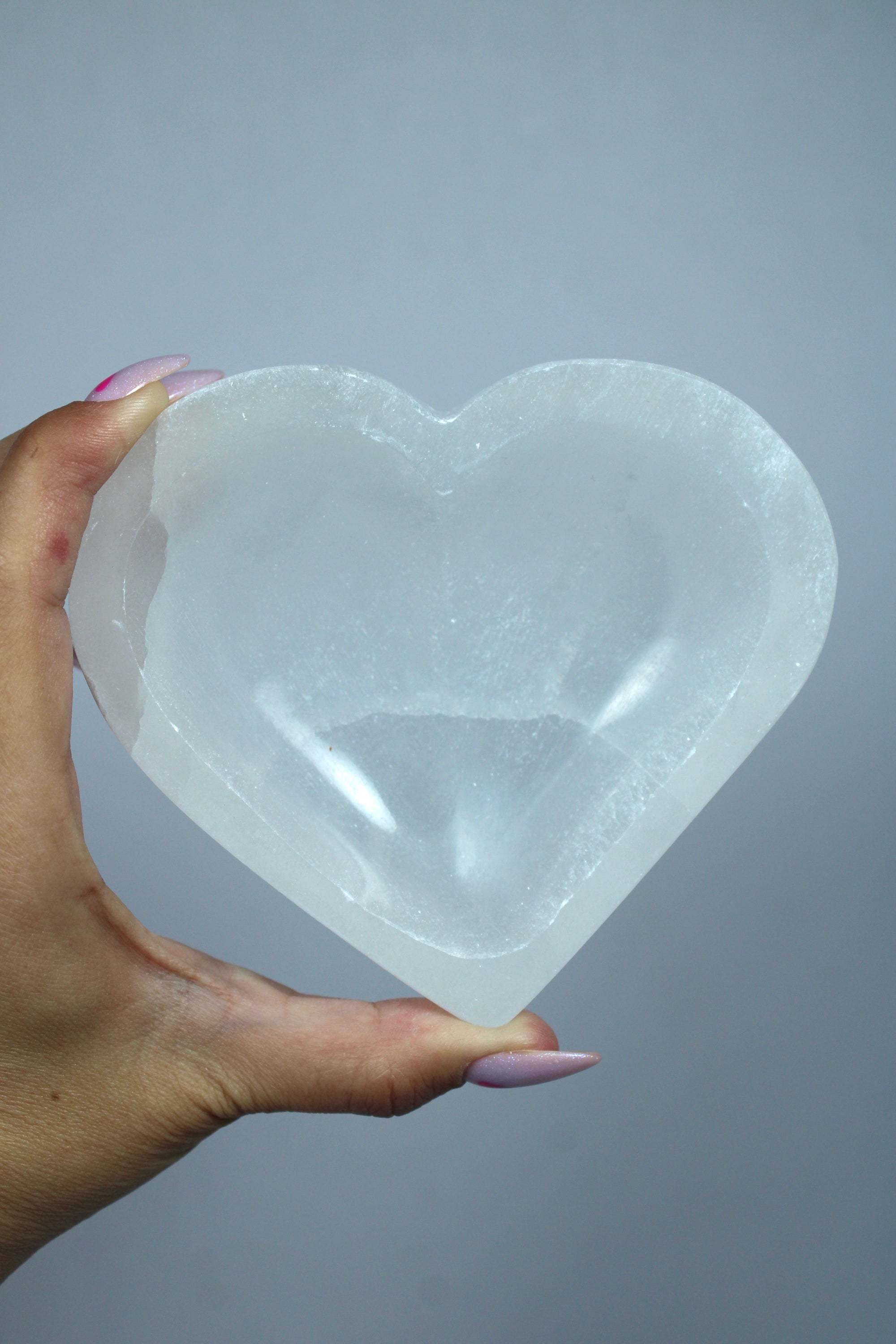Selenite charging bowl heart