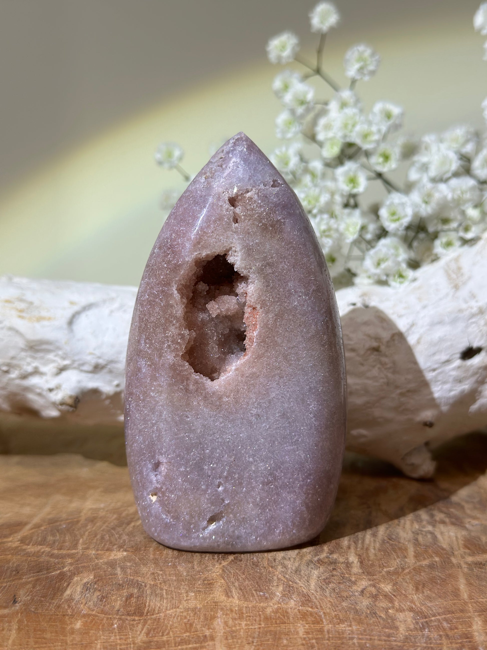 Roze amethist vlam - Gemstone Dreams
