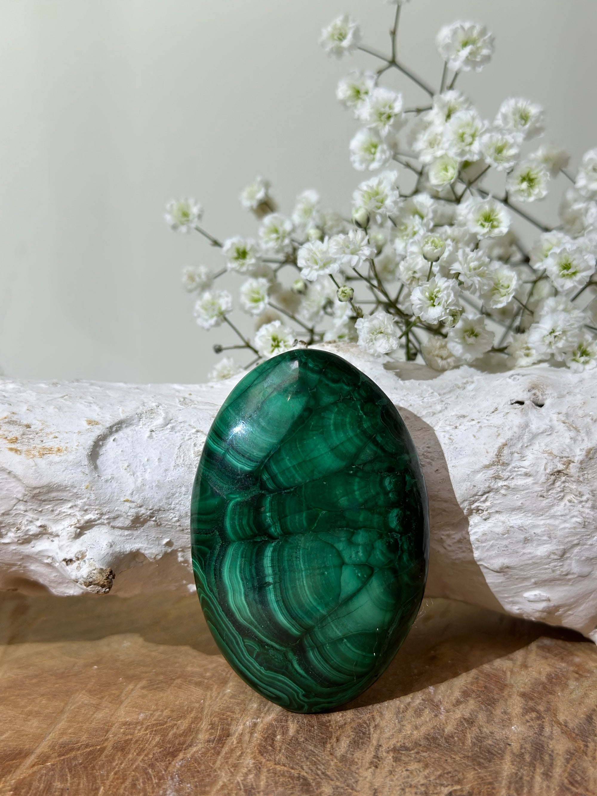 Malachiet palmsteen A+ kwaliteit - Gemstone Dreams