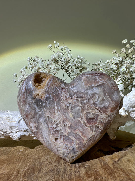 Roze amethist hart XL - Gemstone Dreams