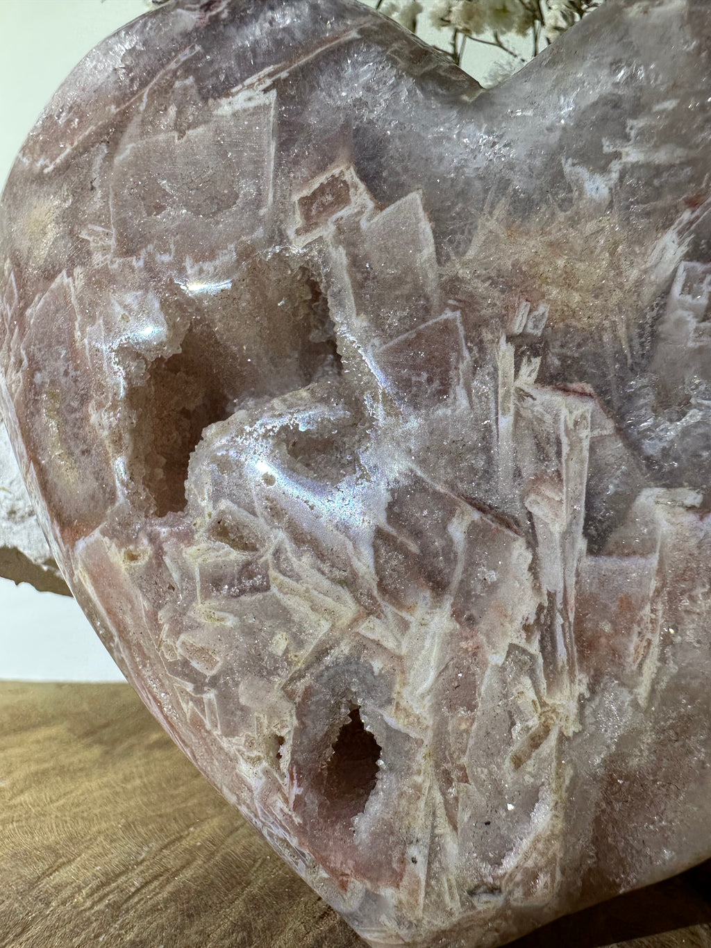 Roze amethist hart XL - Gemstone Dreams