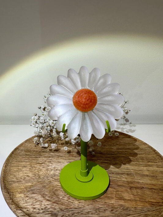 Selenite flower on stand