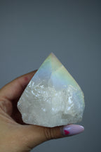 Bergkristal top polish met angel aura coating