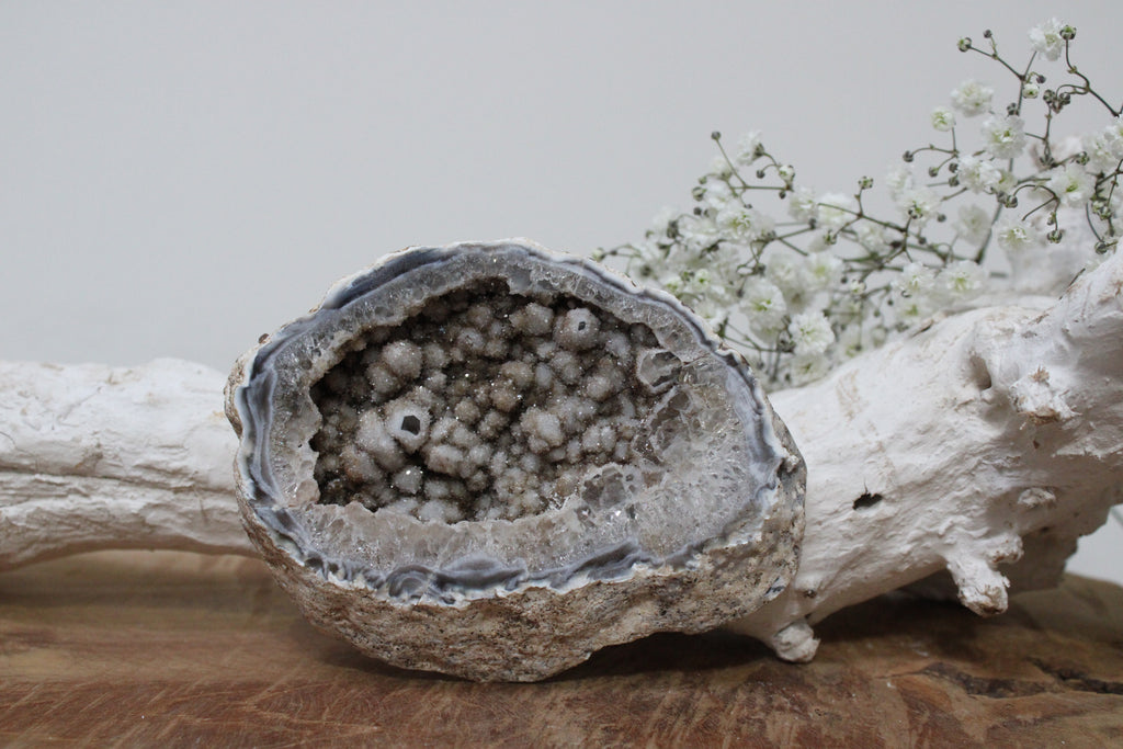 Amethist stalactiet agaatgeode - Gemstone Dreams