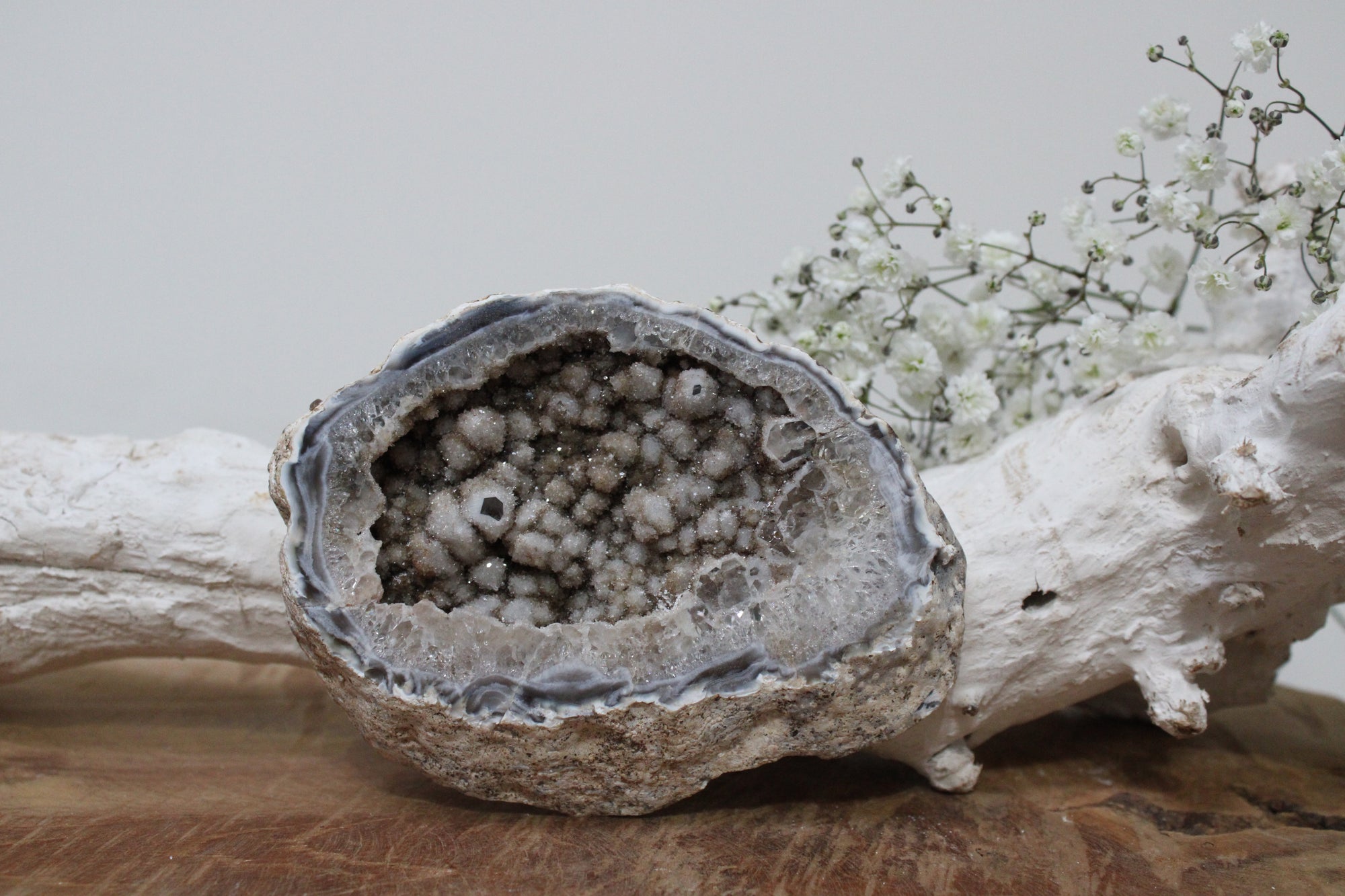 Amethist stalactiet agaatgeode - Gemstone Dreams