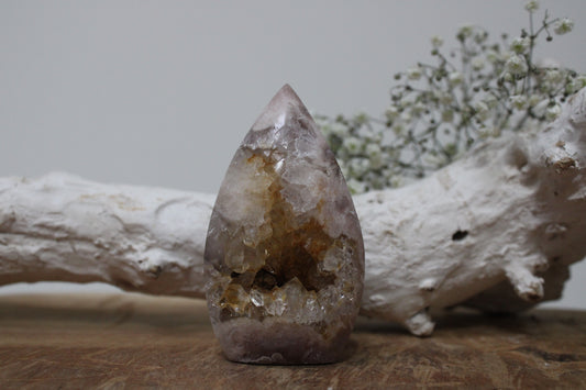 Roze amethist met bloemagaat vlam - Gemstone Dreams