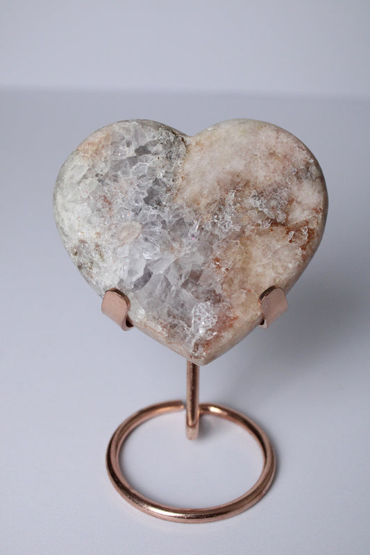 Roze amethist hart inclusief standaard - Gemstone Dreams