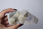 Amethist met calciet cluster (sugar) - Gemstone Dreams