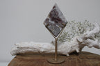 Mexican agate diamant op standaard - Gemstone Dreams