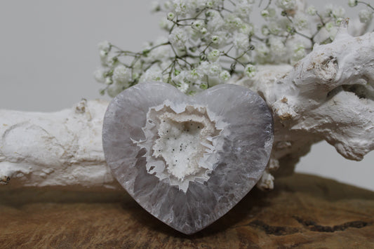 Agate druzy heart