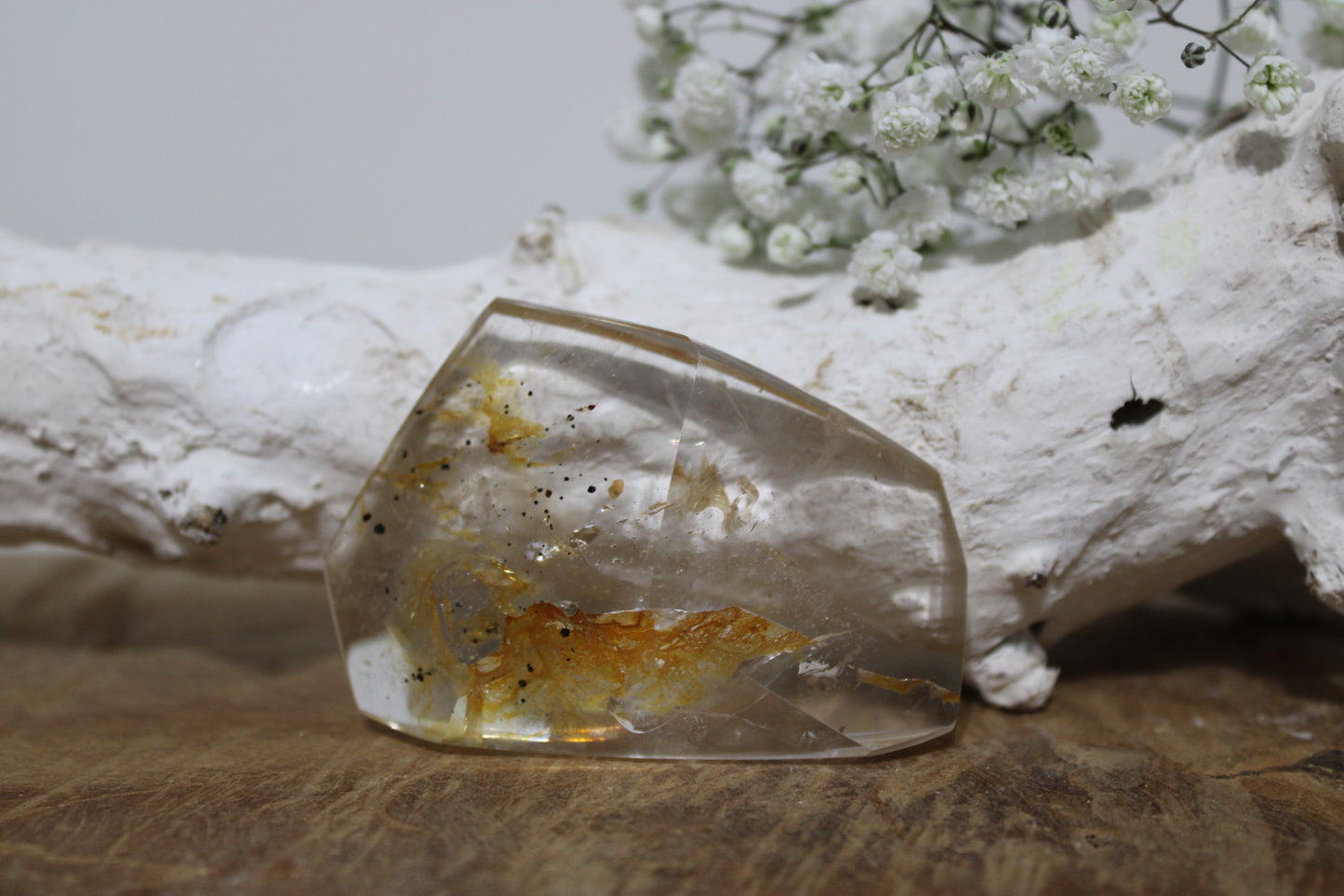 Bergkristal met golden healer freeform