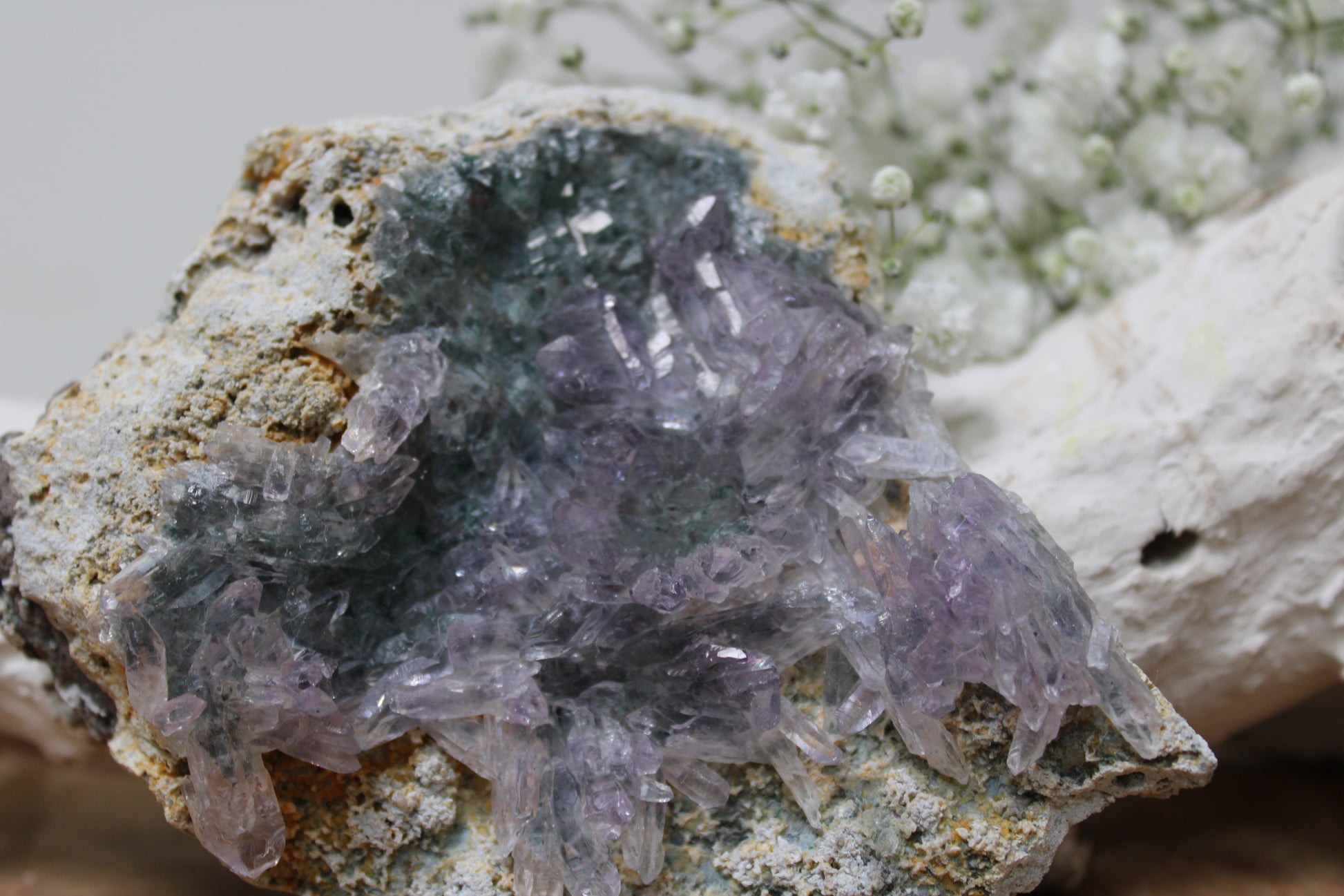 Flower amethyst cluster - Gemstone Dreams