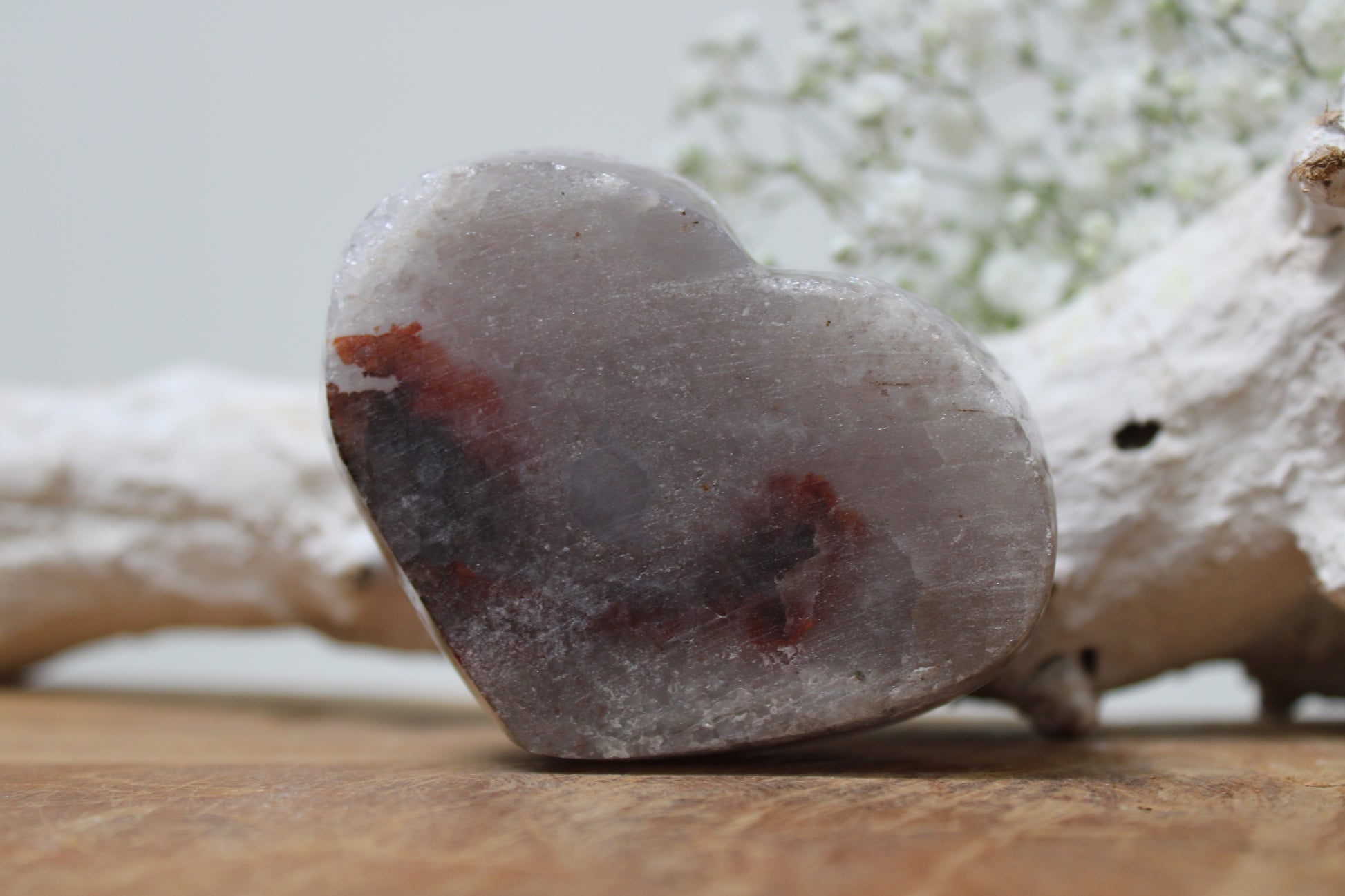 Amethist hart met calcietpunten A+ kwaliteit - Gemstone Dreams