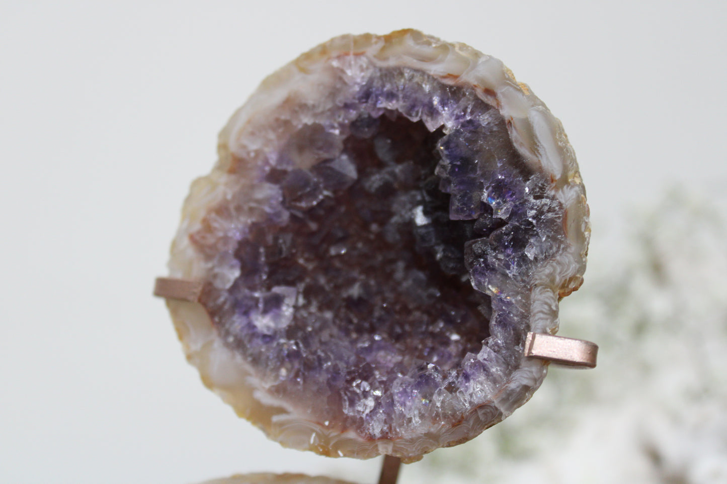 Agate geode with amethyst jewelry box