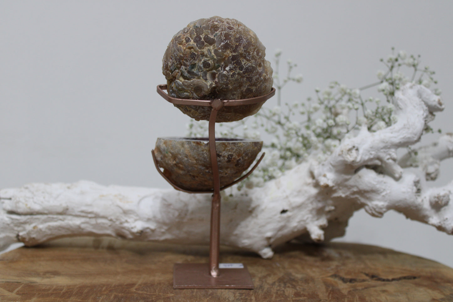 Agaatgeode met amethist juwelenkistje - Gemstone Dreams