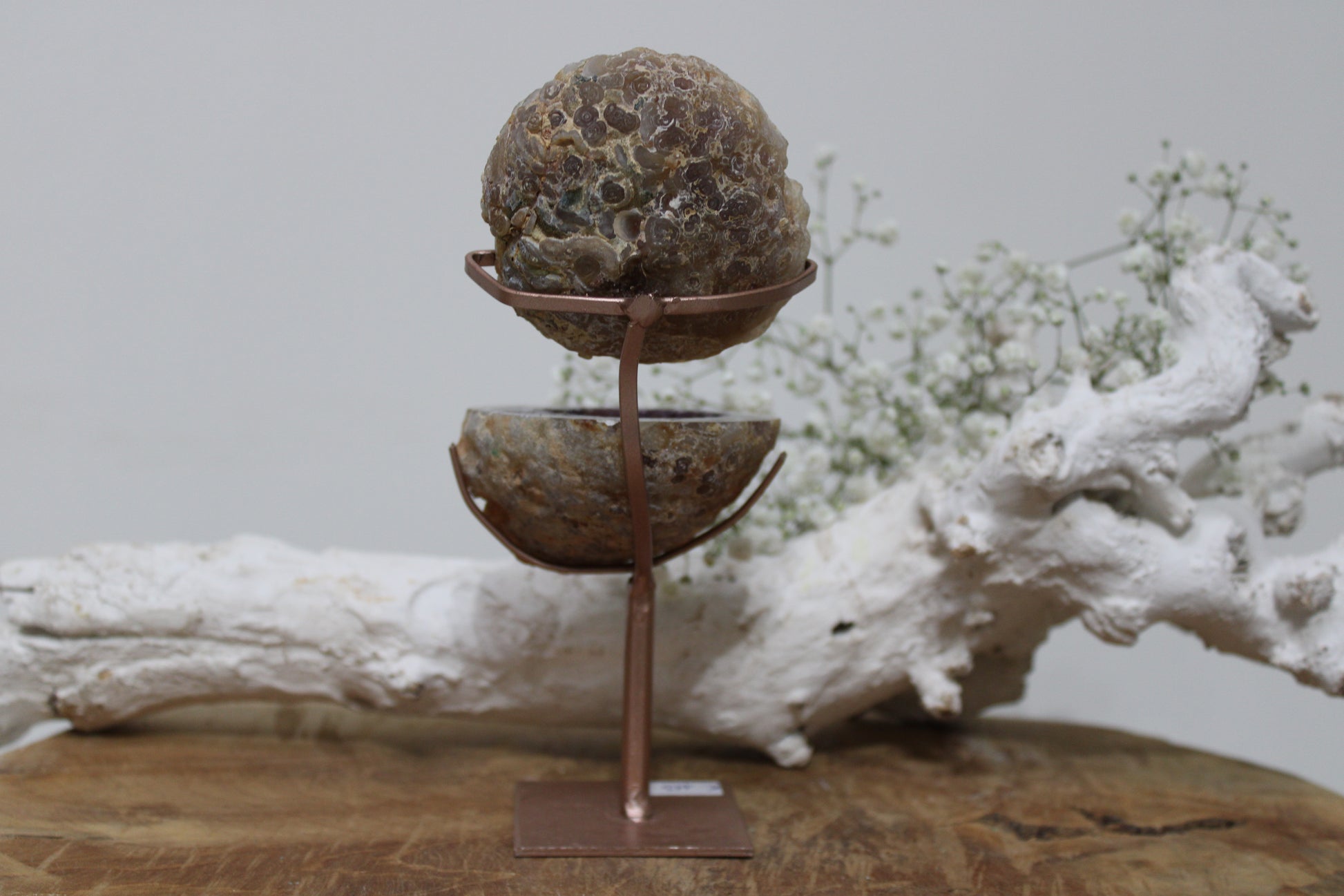Agaatgeode met amethist juwelenkistje - Gemstone Dreams