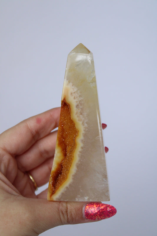 Agaat obelisk oranje druzy - Gemstone Dreams