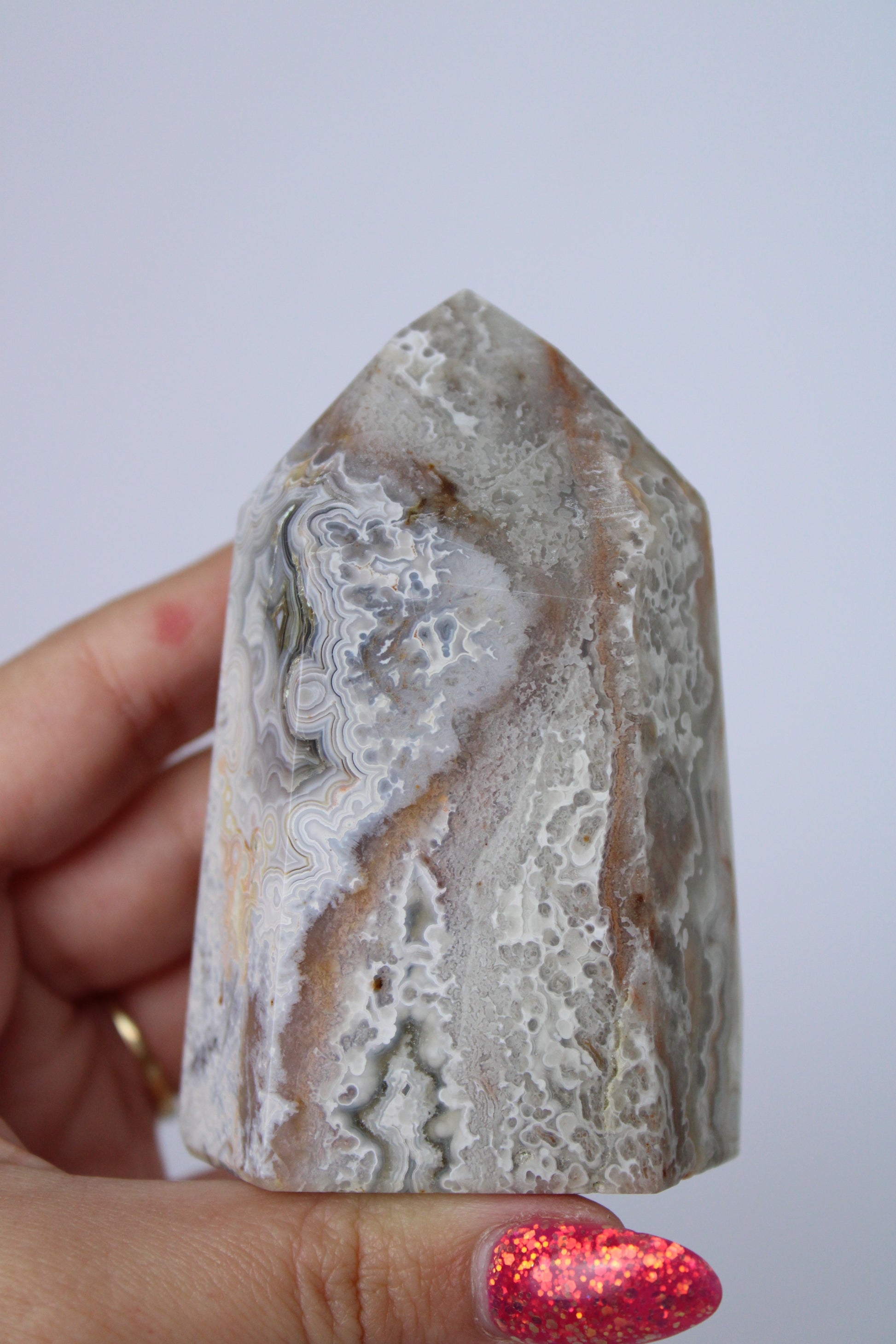 Mexican crazy lace agaat toren - Gemstone Dreams
