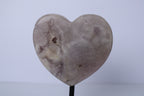 Roze amethist hart op standaard - Gemstone Dreams