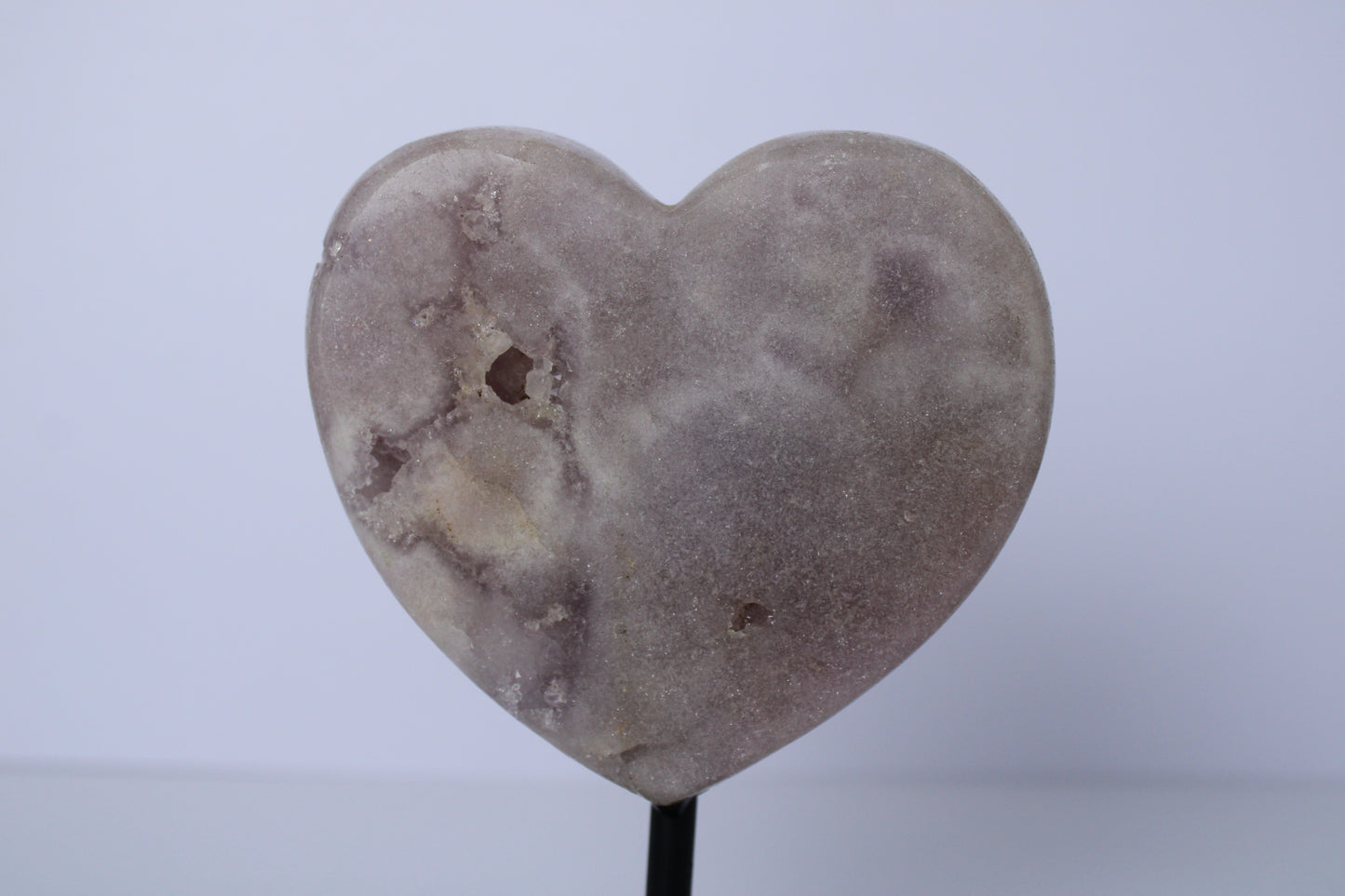 Roze amethist hart op standaard - Gemstone Dreams