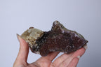 Rode regenboog amethist met calciet cluster - Gemstone Dreams