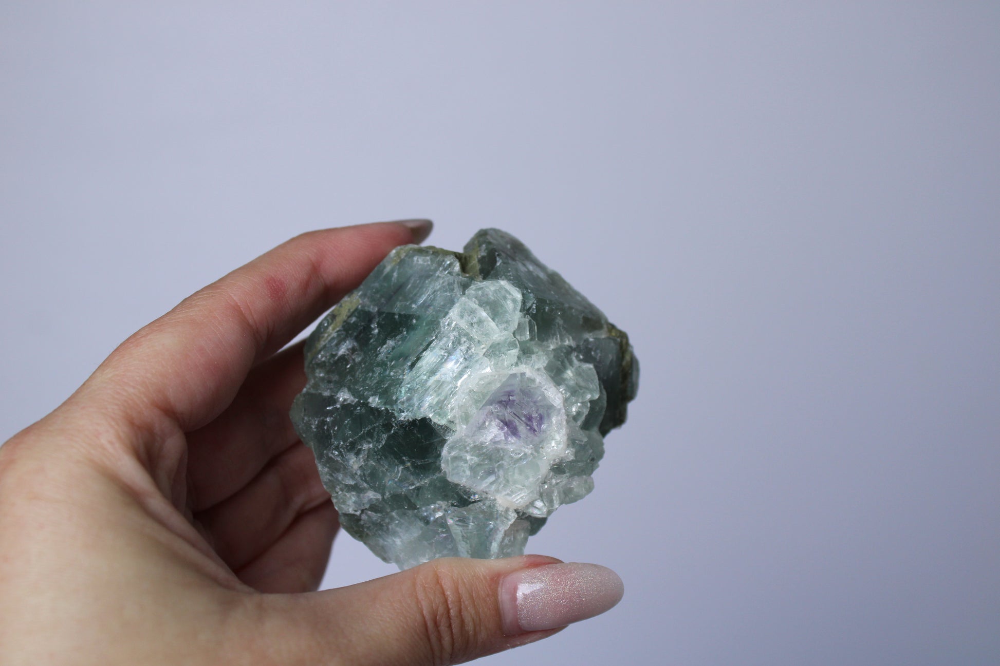 Fluoriet met pyriet cluster - Gemstone Dreams