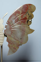 Roze polychroom jaspis vlinder op standaard