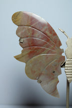 Roze polychroom jaspis vlinder op standaard