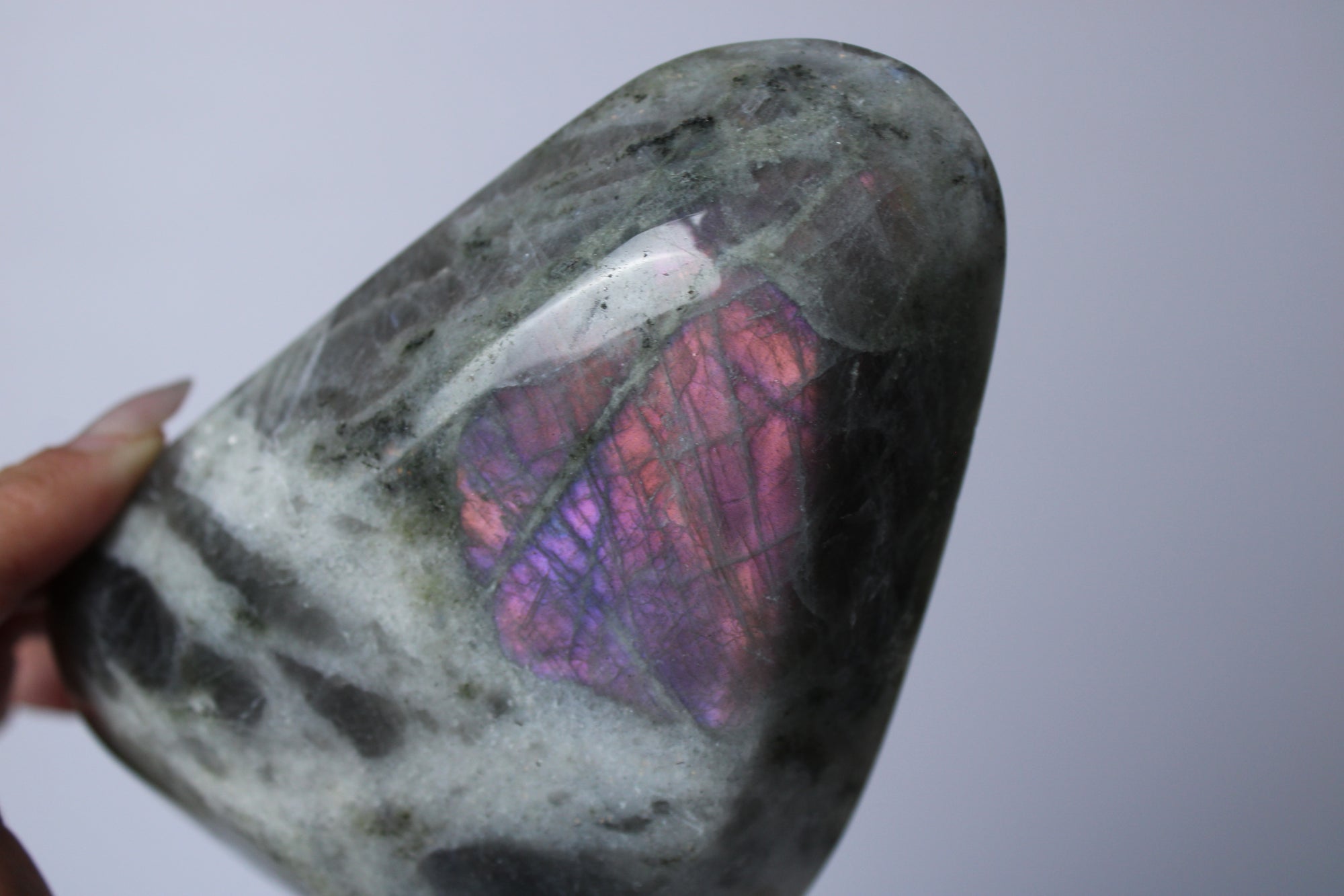 Labradoriet roze flash schaal - Gemstone Dreams