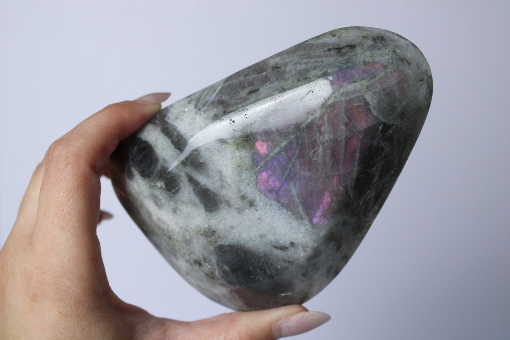 Labradoriet roze flash schaal - Gemstone Dreams