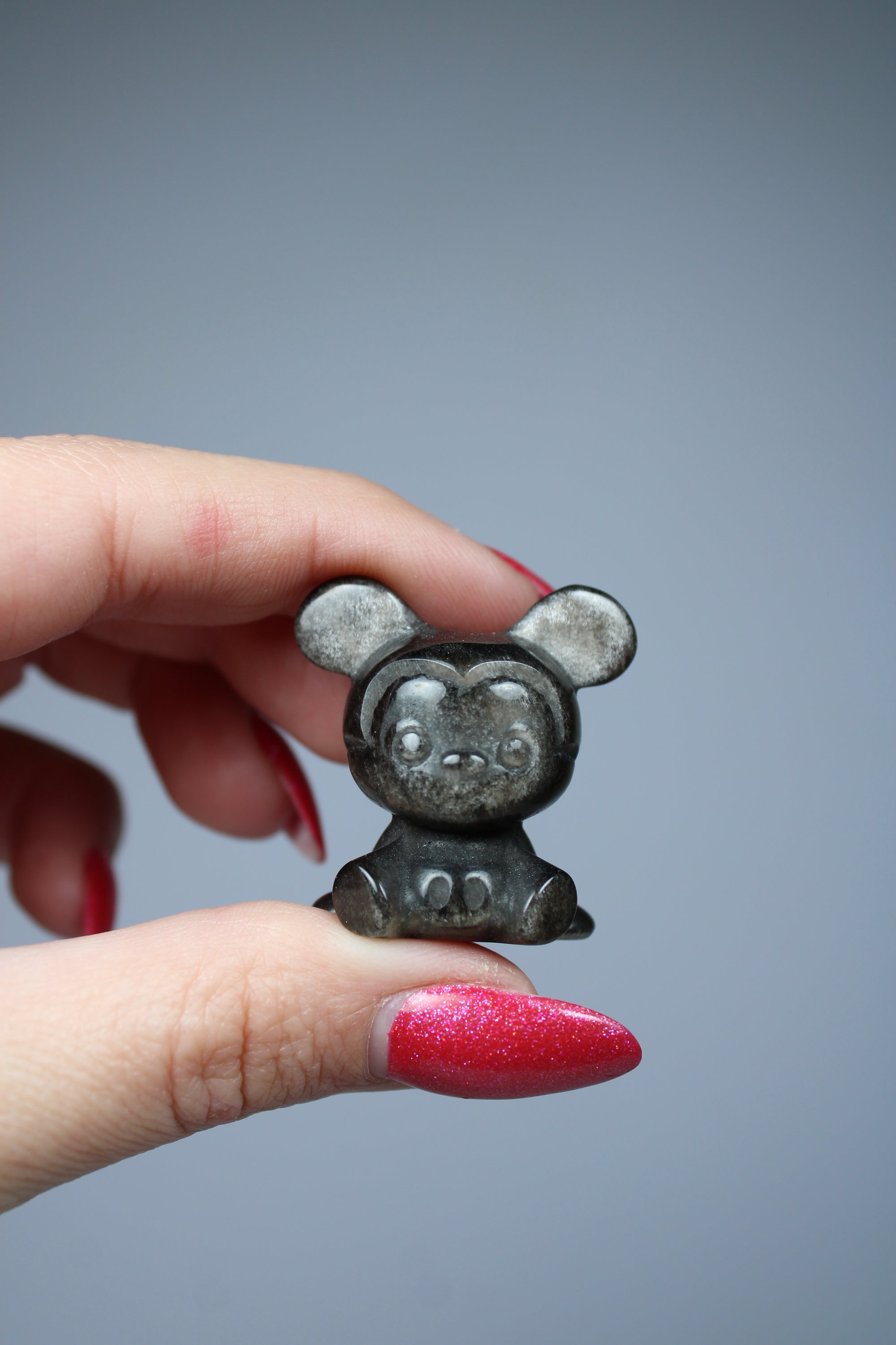 Mickey Mouse silver sheen obsidian