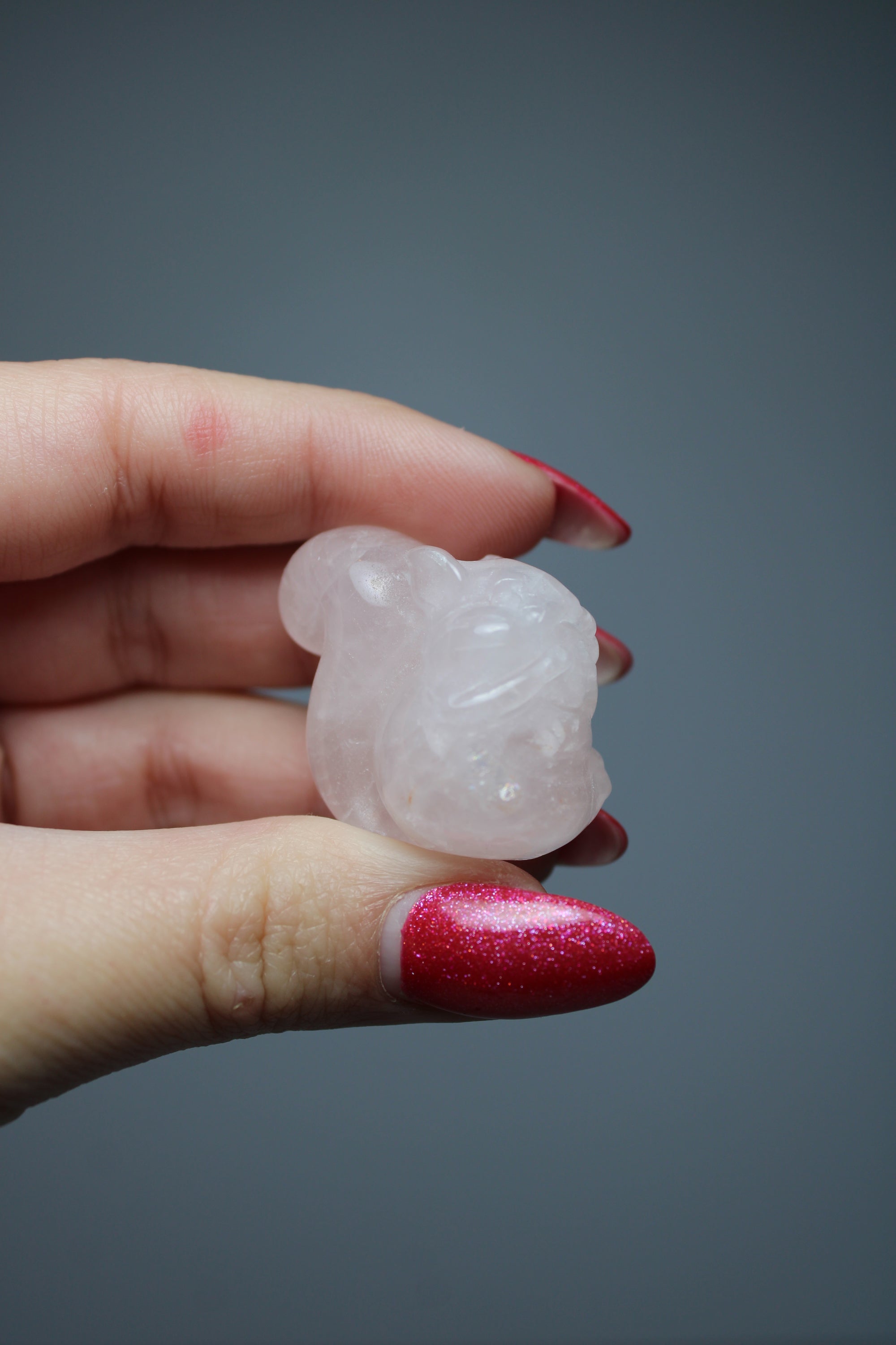 Squirrel rose quartz