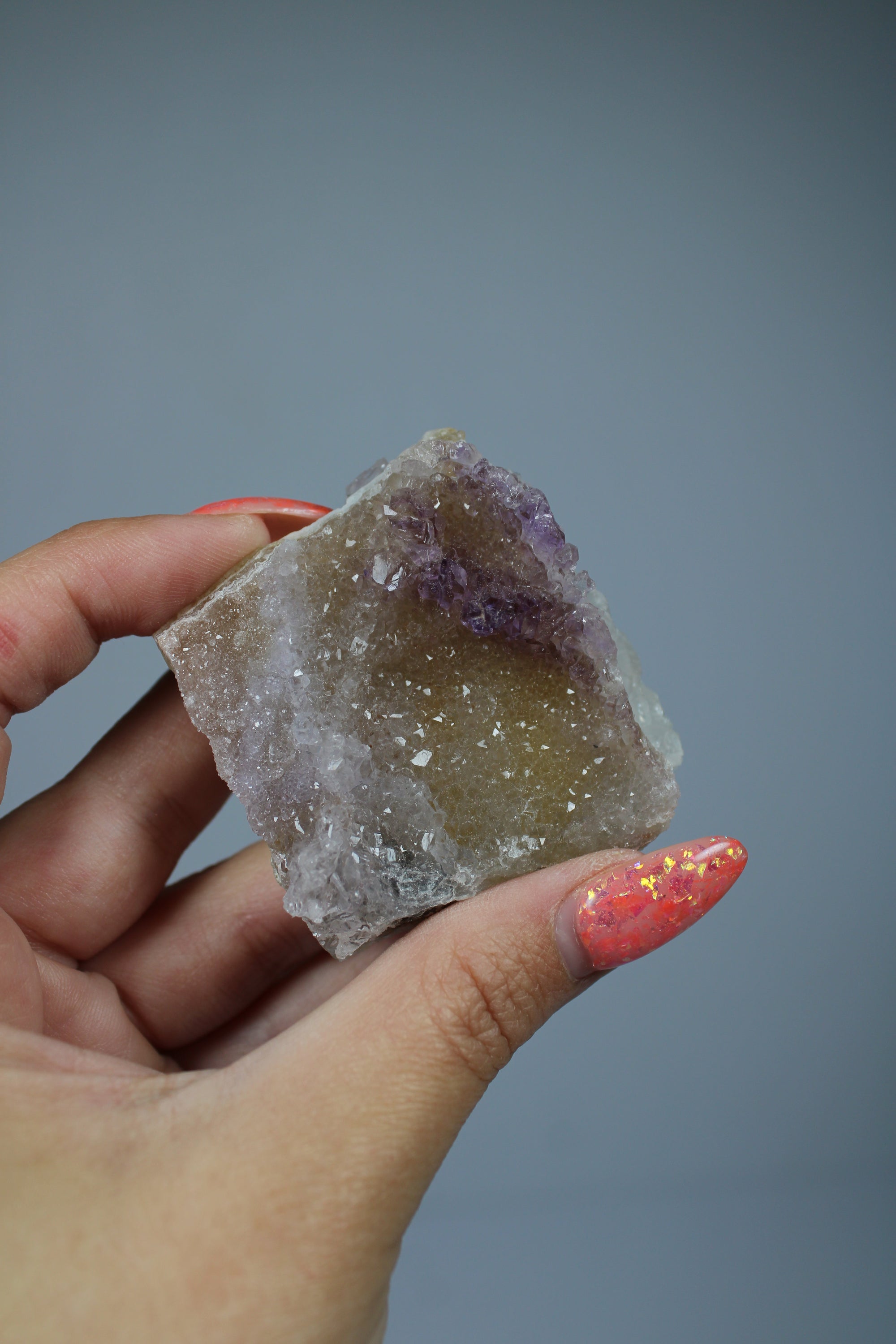 Flower amethyst orange/purple cluster