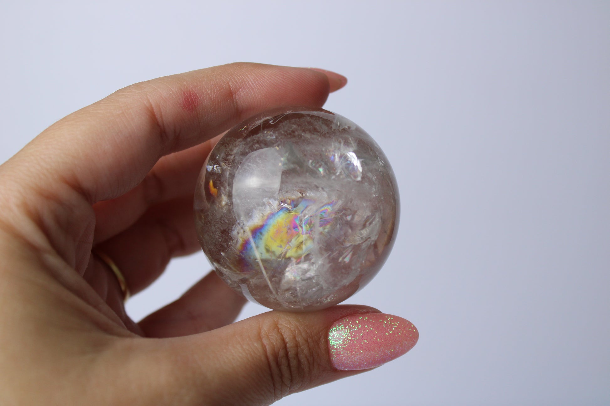 Bergkristal met rutiel sphere A+ kwaliteit - Gemstone Dreams