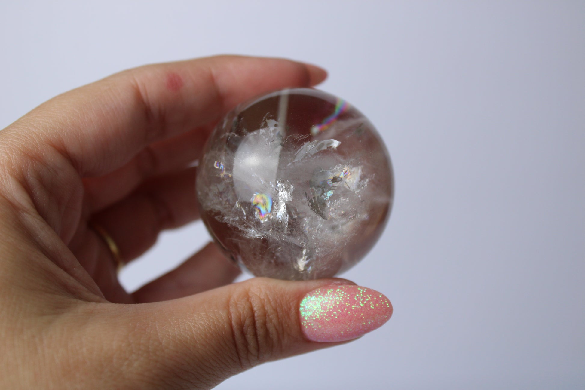 Bergkristal met rutiel sphere A+ kwaliteit - Gemstone Dreams
