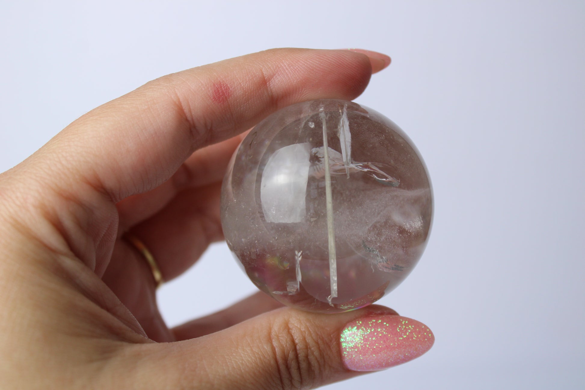 Bergkristal met rutiel sphere A+ kwaliteit - Gemstone Dreams