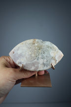 Pink amethyst eye on stand