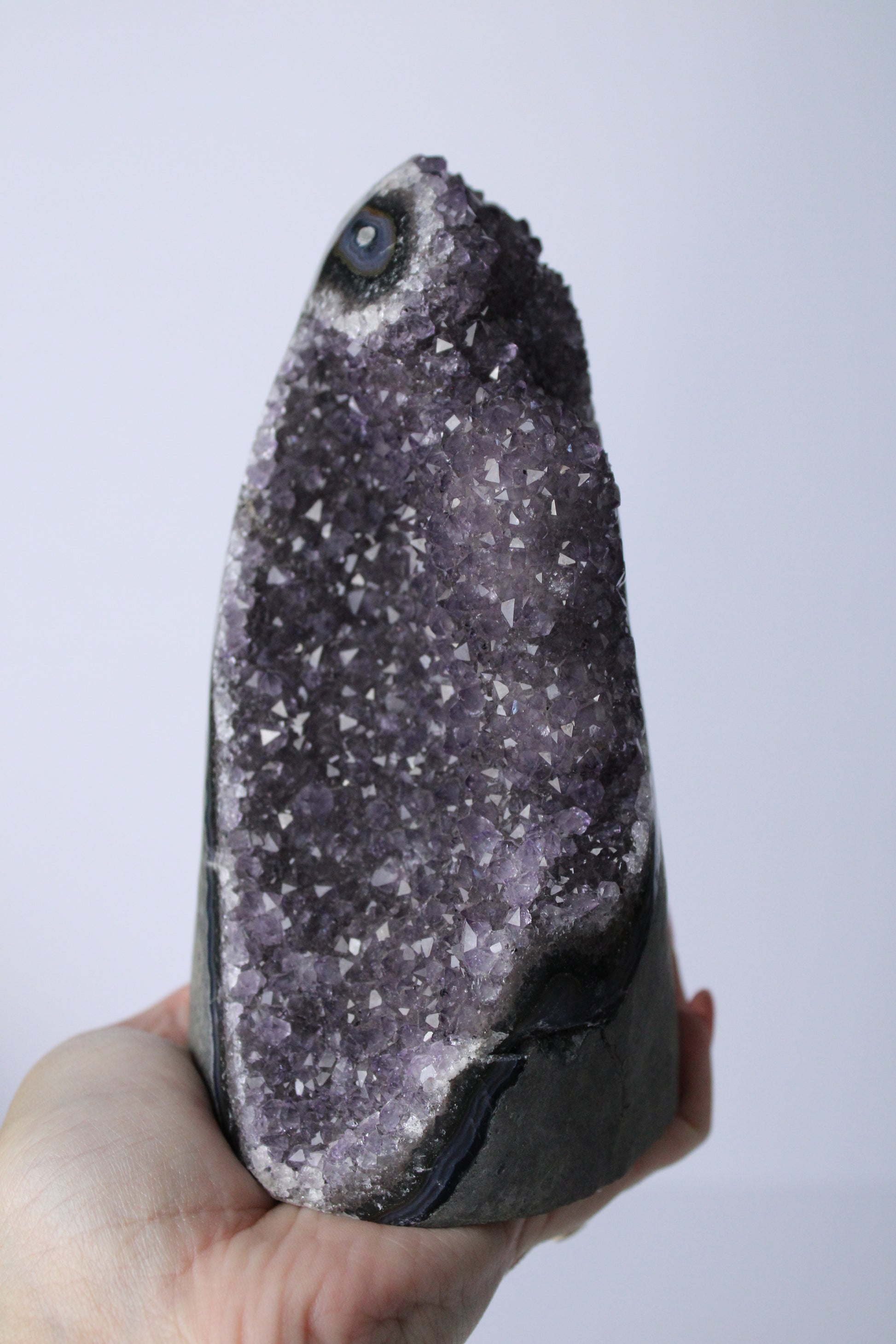 XL amethist stalactiet standvlak - Gemstone Dreams