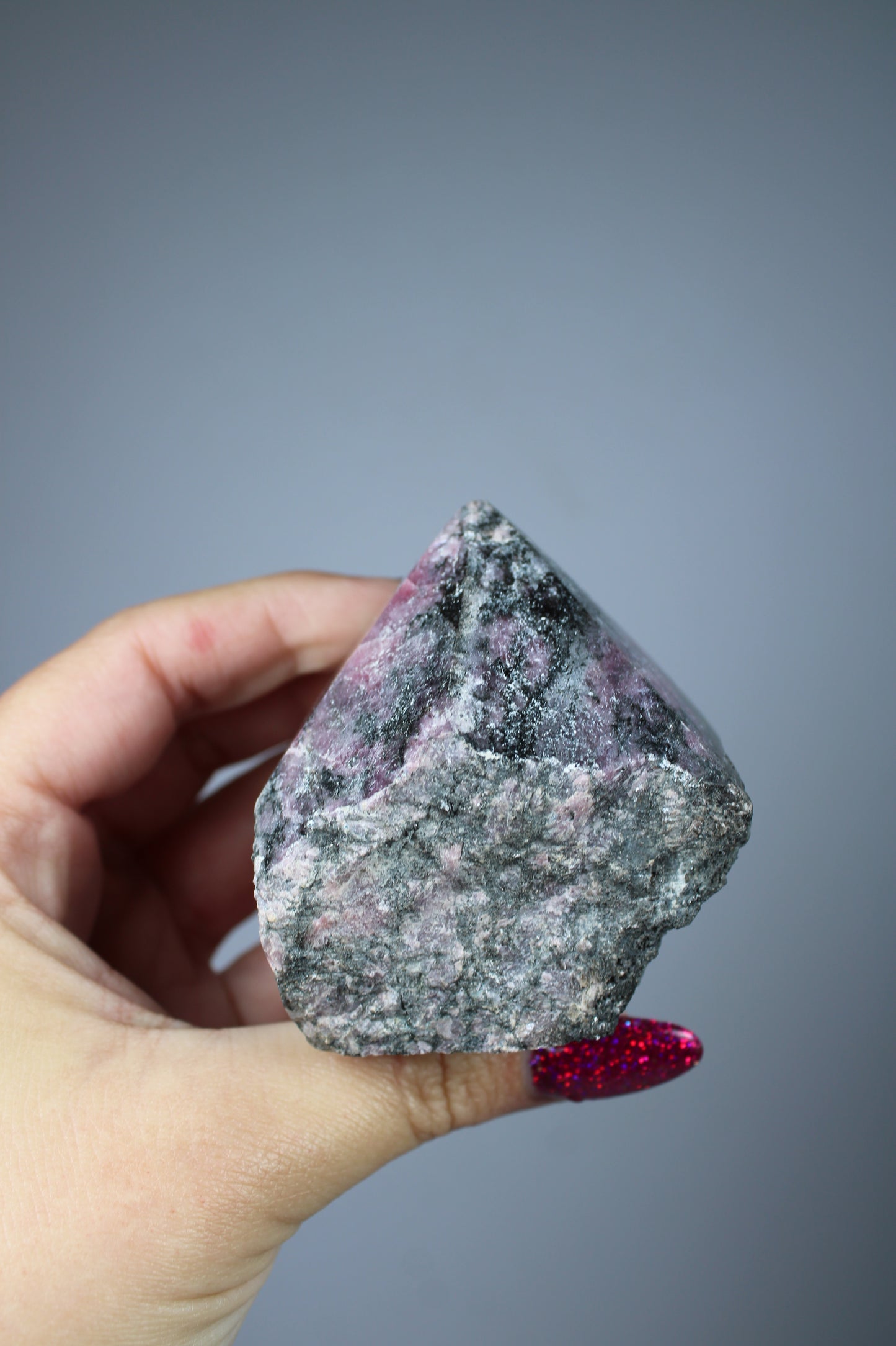 Roze toermalijn top polish