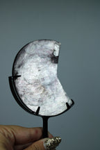 Purple mica moon on stand
