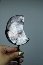 Purple mica moon on stand