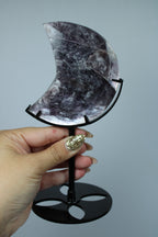 Purple mica moon on stand