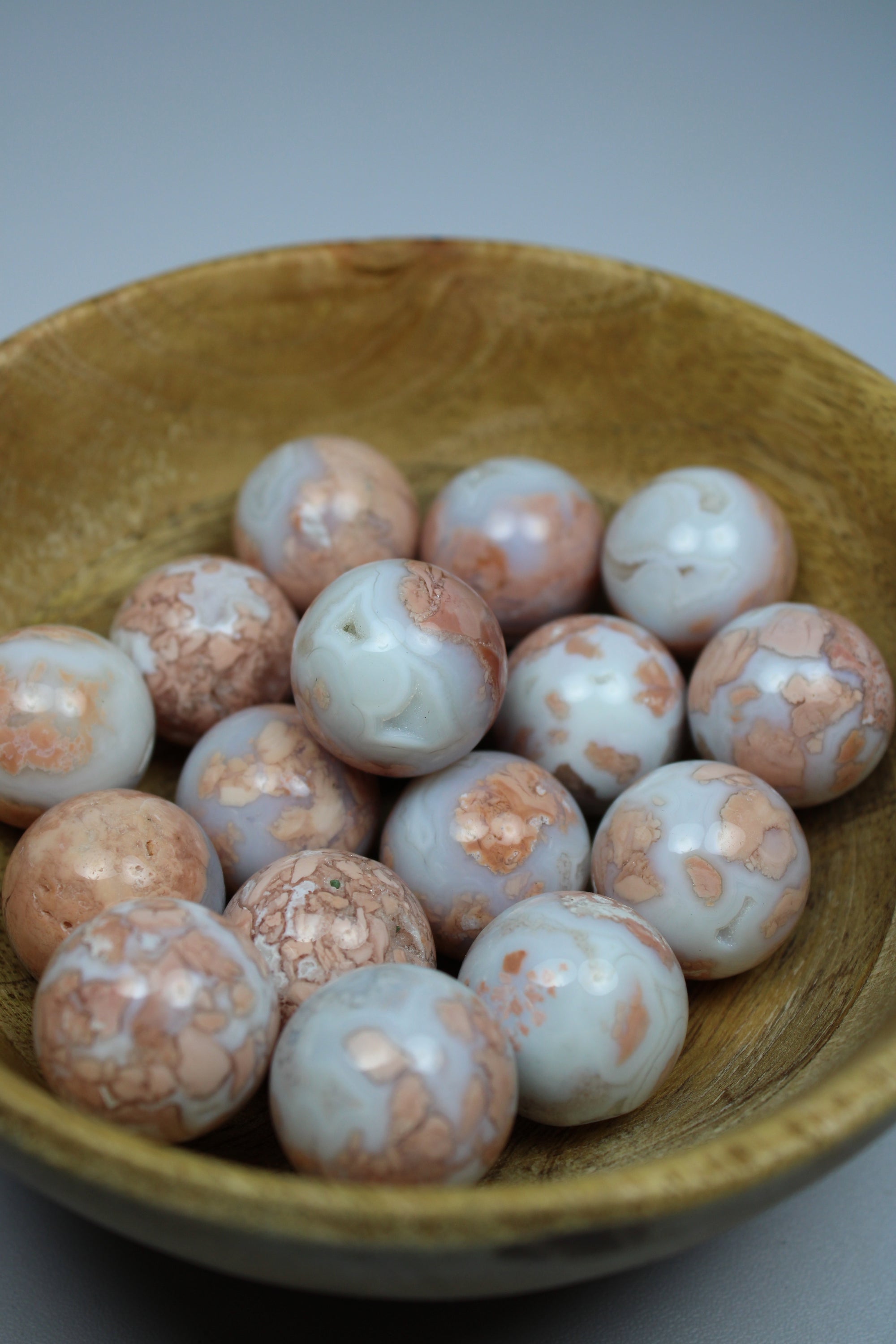 Pink agate bolletje