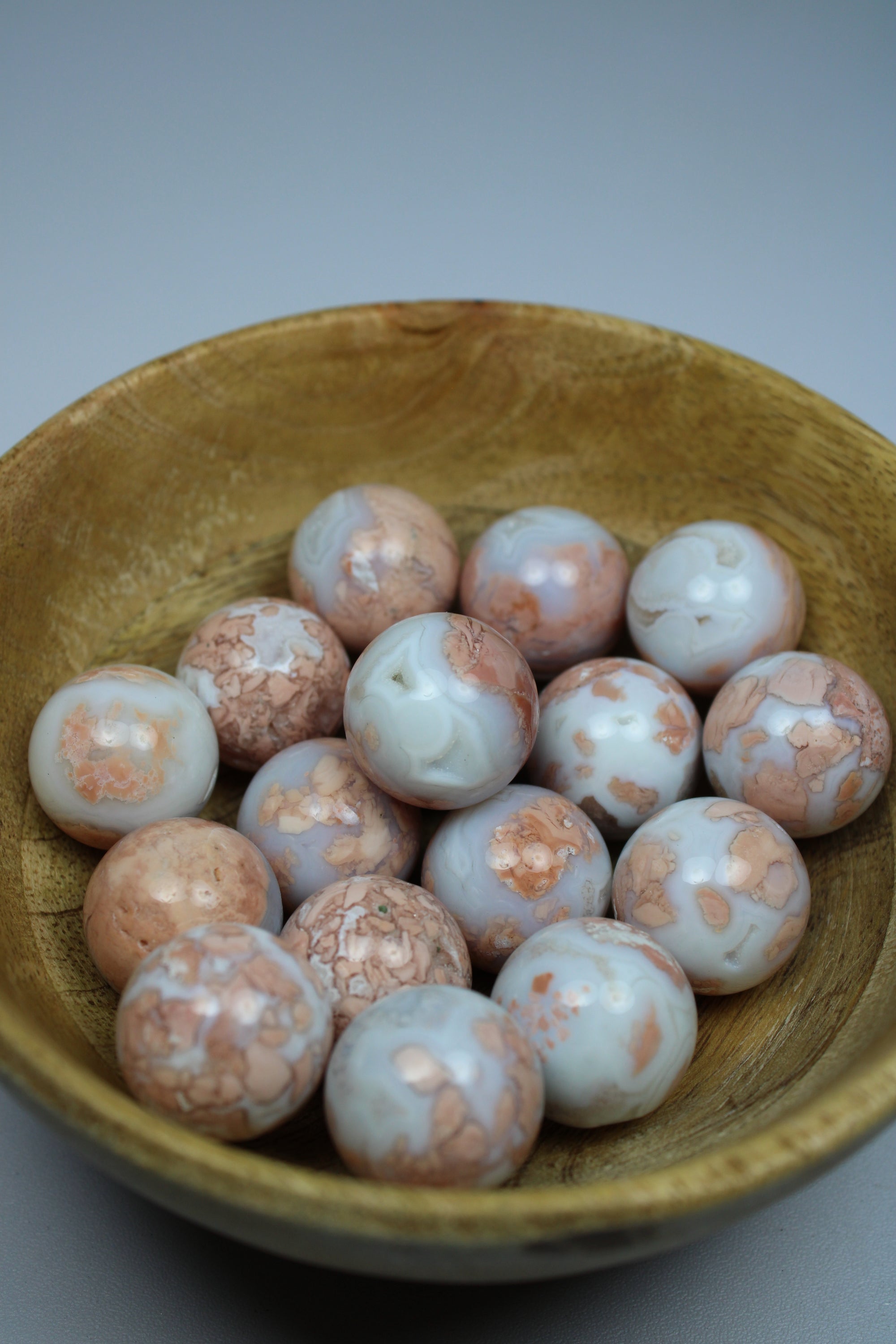 Pink agate bolletje