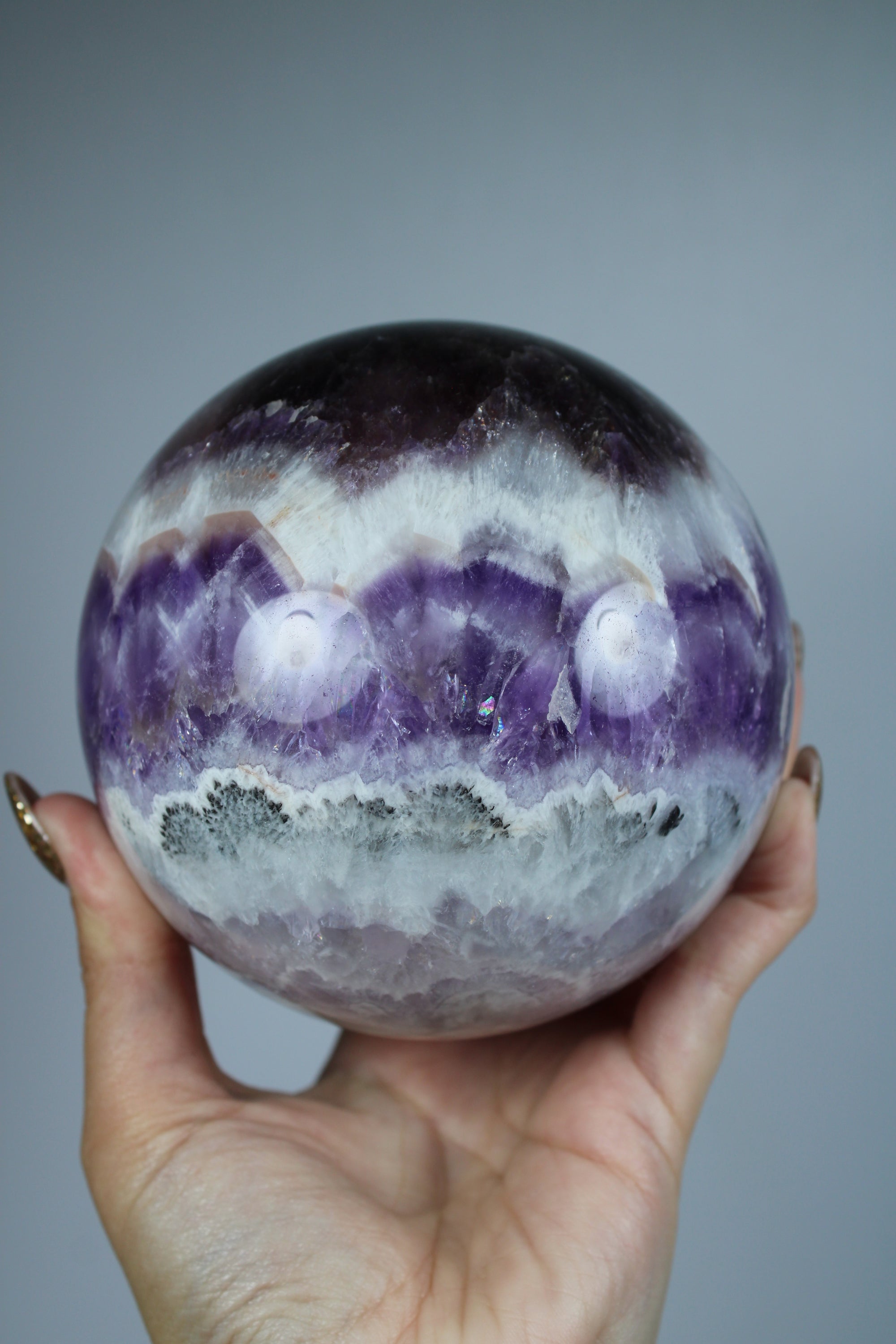 XL Chevron amethist sphere