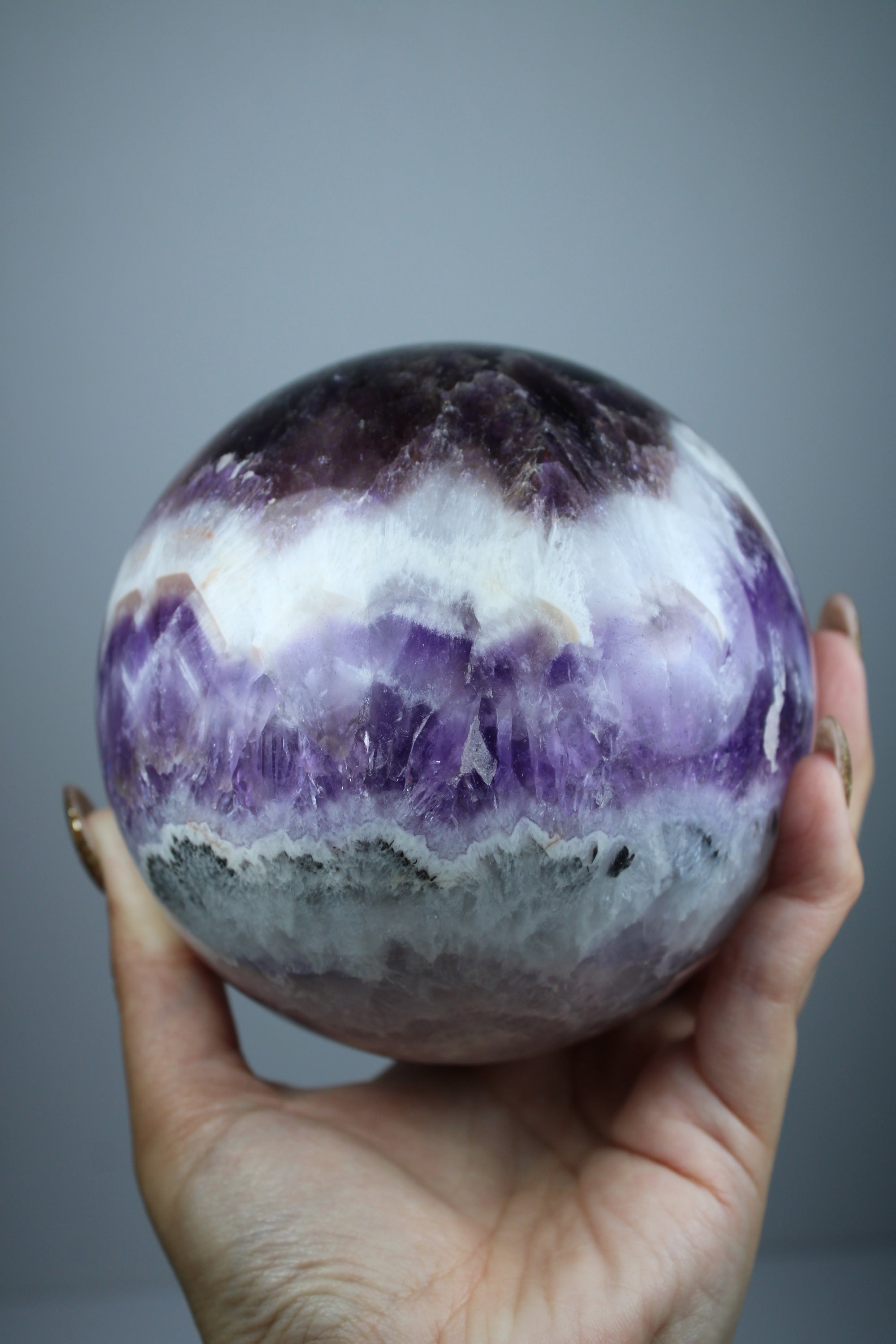XL Chevron amethist sphere